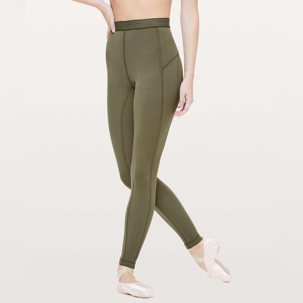 Lululemon Principal Dancer Golden Lining Tight *28" in Armory